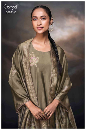 Ganga Fashion Mansie 5081 Premium Jacquard Silk Embroidered Pakistani Suit - Amrah Wholesale