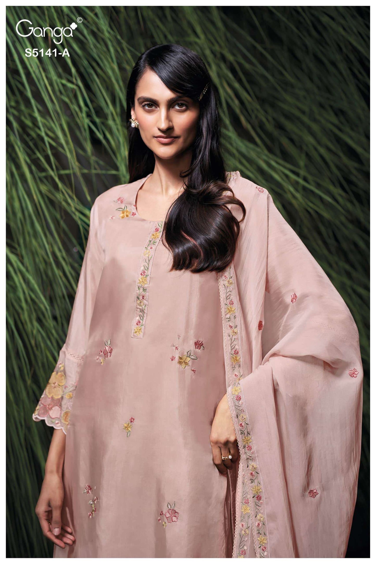 Ganga Fashion Marina 5141 Pure Bemberg Habutai Silk Dress Material
