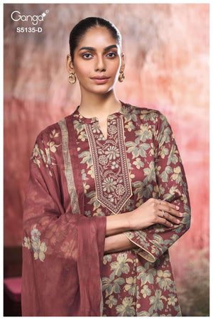 Ganga Fashion Masaba 5135 Premium Cotton Satin Dress Material - Amrah Wholesale