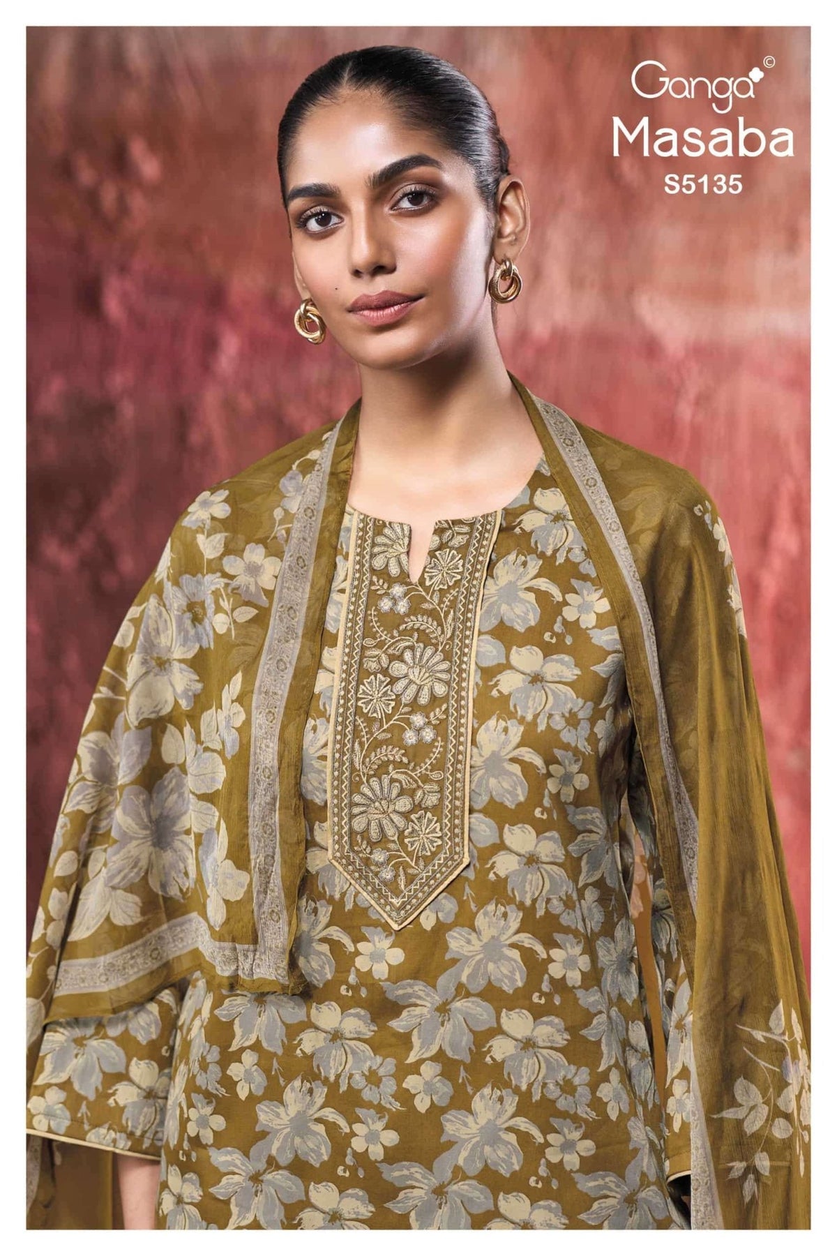 Ganga Fashion Masaba 5135 Premium Cotton Satin Dress Material - Amrah Wholesale