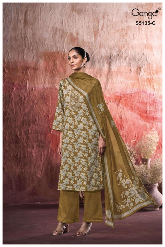 Ganga Fashion Masaba 5135 Premium Cotton Satin Dress Material - Amrah Wholesale