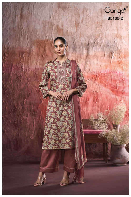 Ganga Fashion Masaba 5135 Premium Cotton Satin Dress Material - Amrah Wholesale