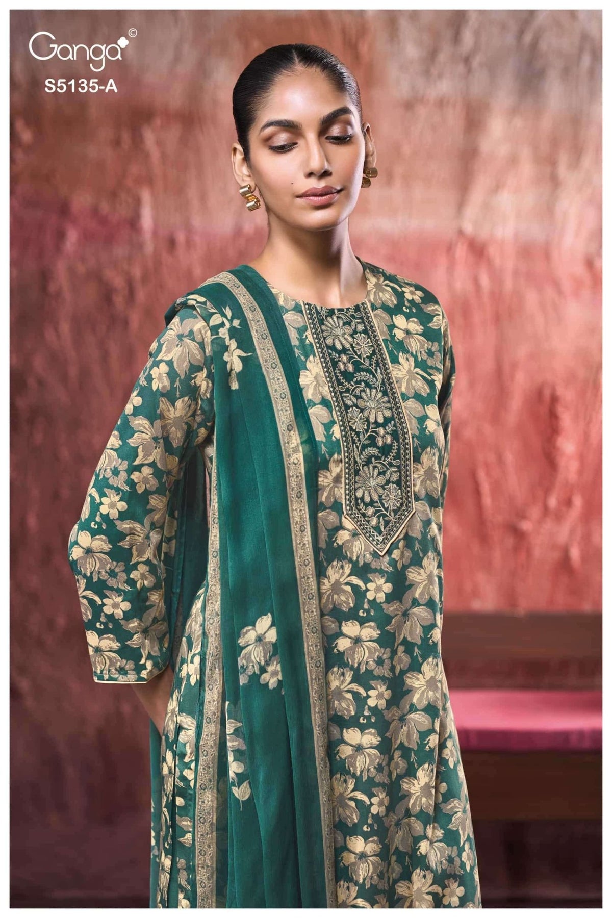 Ganga Fashion Masaba 5135 Premium Cotton Satin Dress Material - Amrah Wholesale