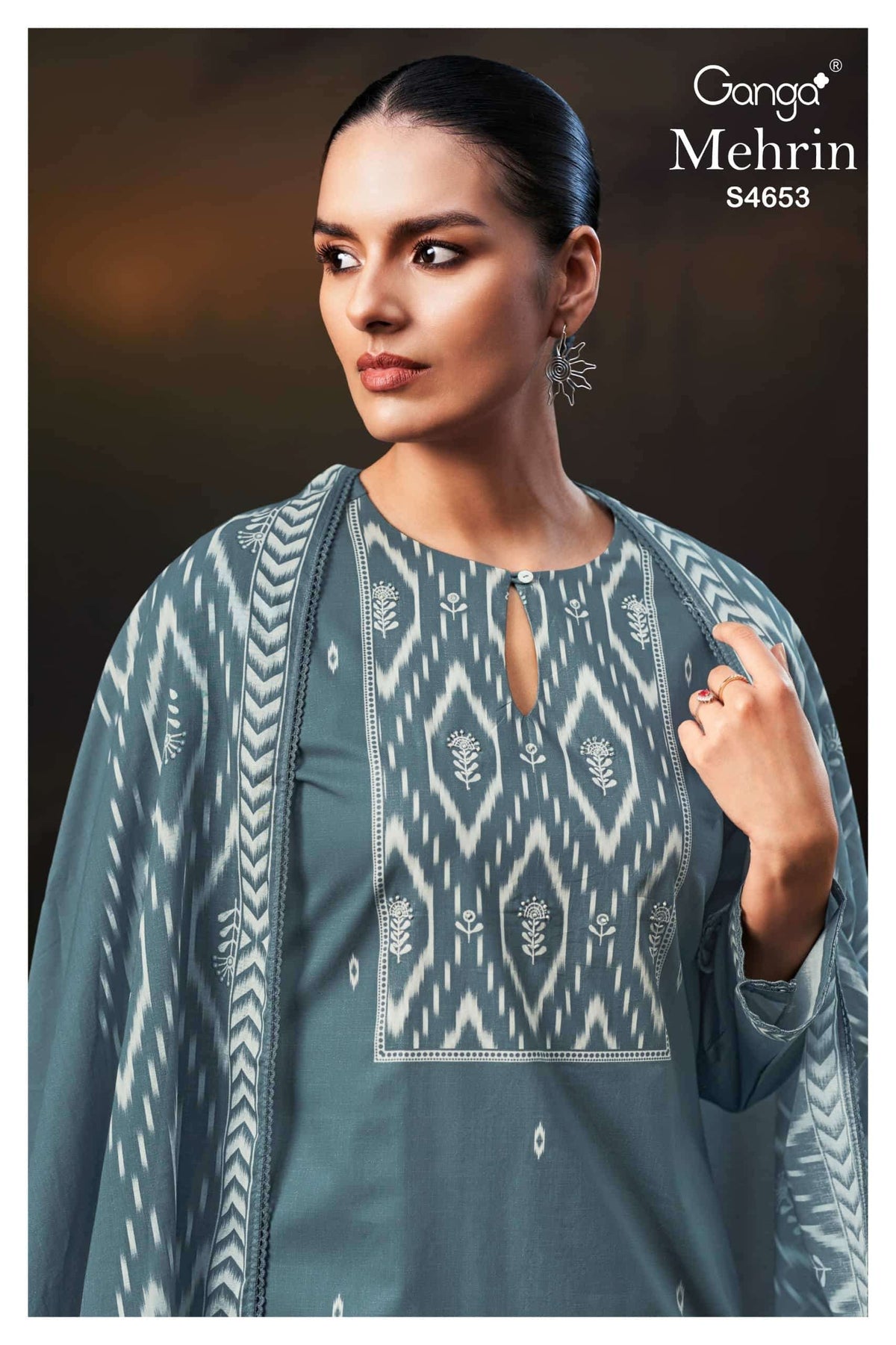 Ganga Fashion Mehrin Cotton Embroidered Dress Material - Amrah Wholesale