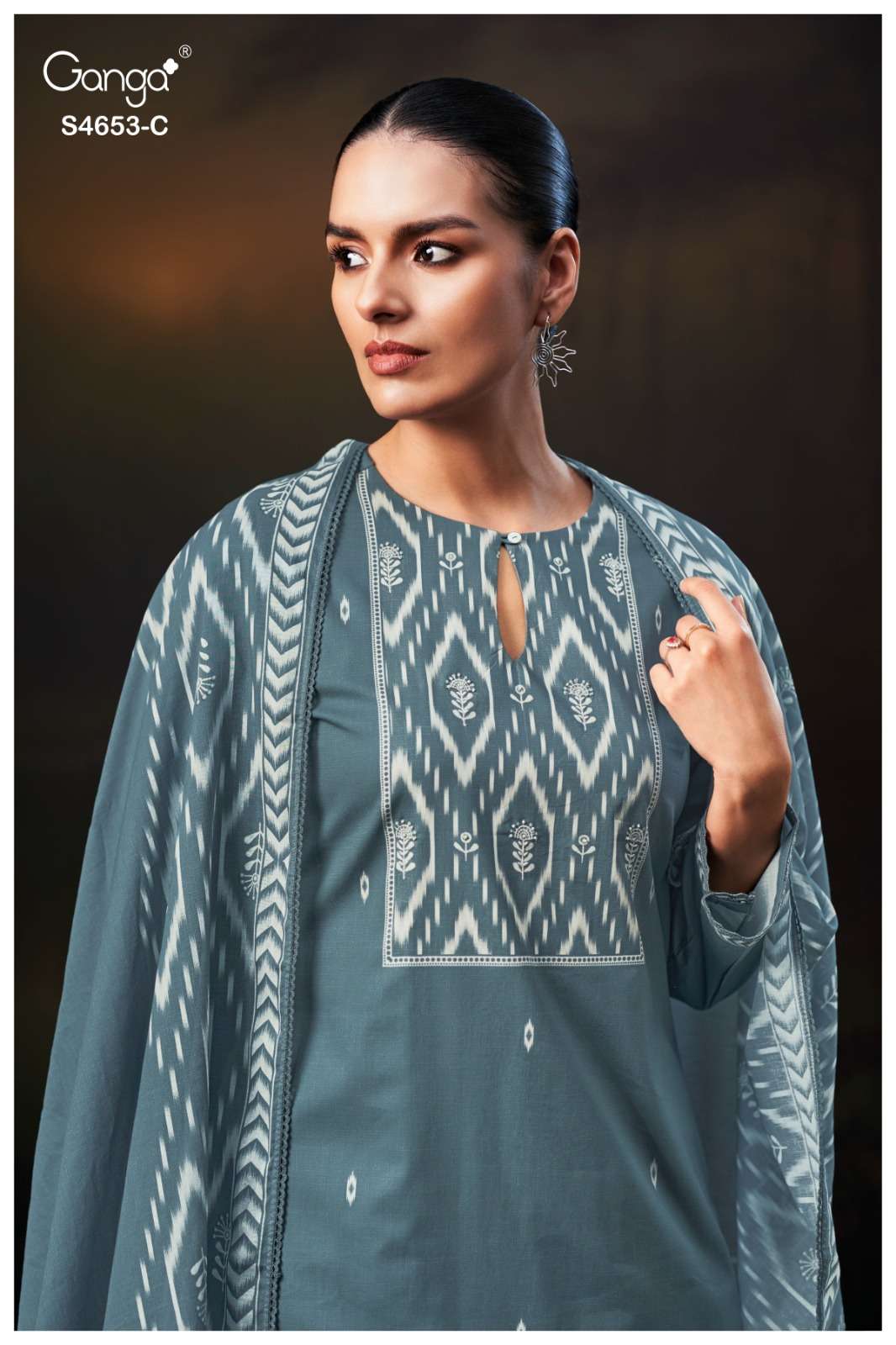 Ganga Fashion Mehrin Cotton Embroidered Dress Material - Amrah Wholesale