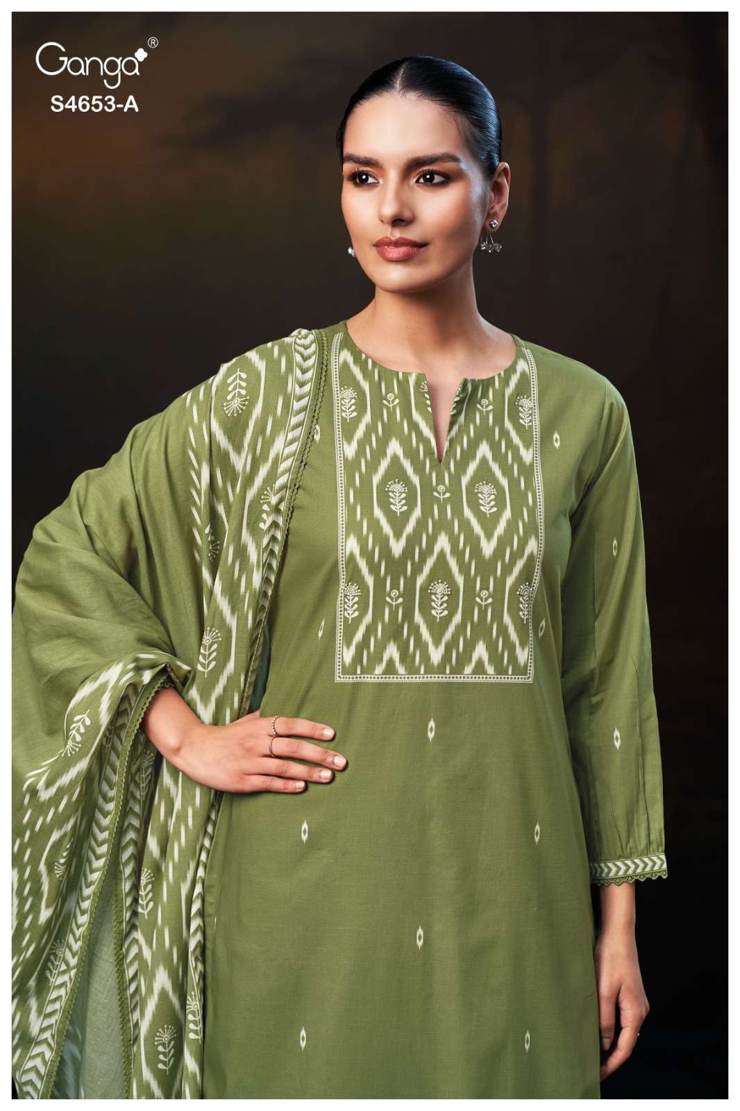 Ganga Fashion Mehrin Cotton Embroidered Dress Material - Amrah Wholesale