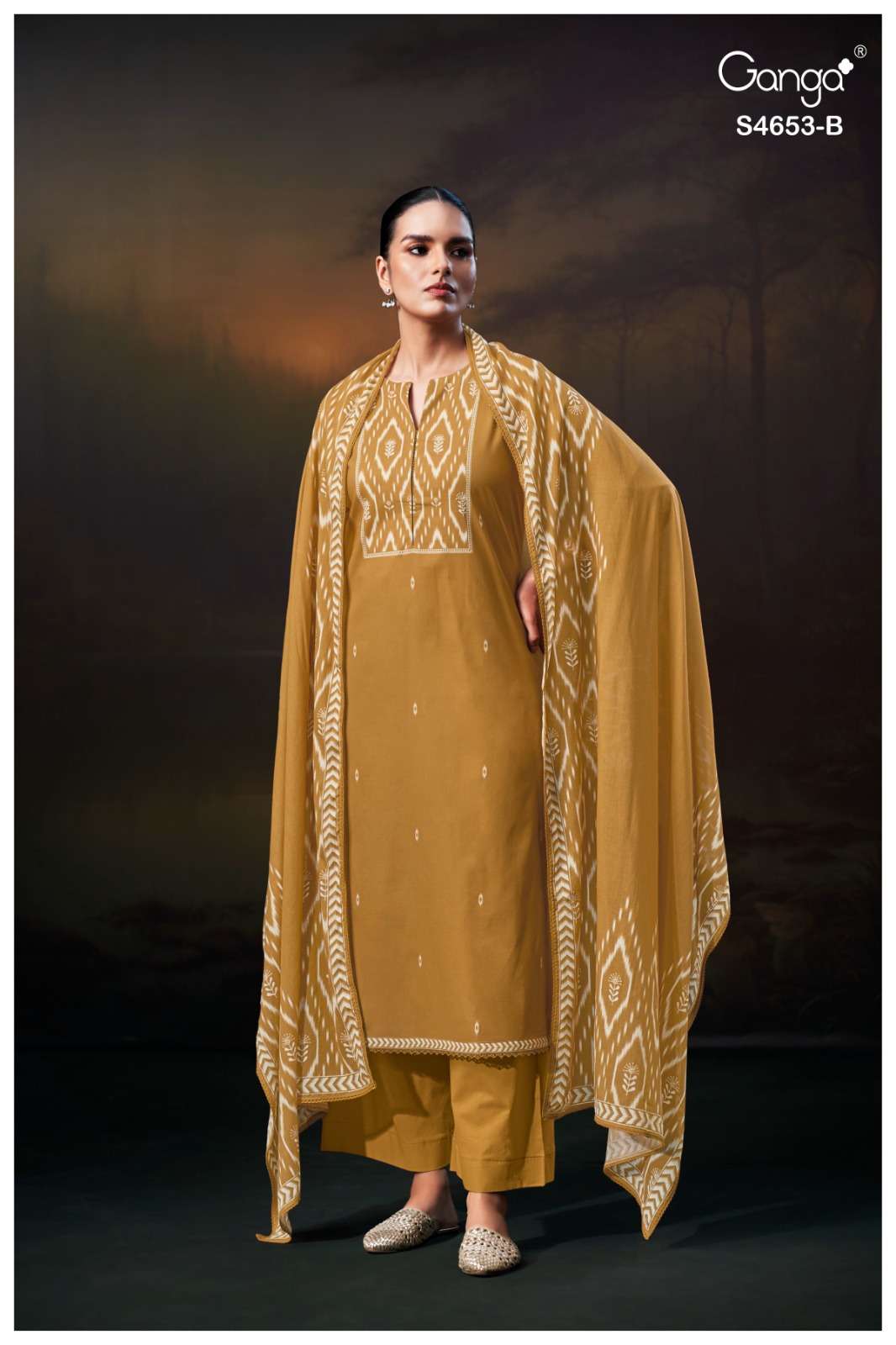Ganga Fashion Mehrin Cotton Embroidered Dress Material - Amrah Wholesale