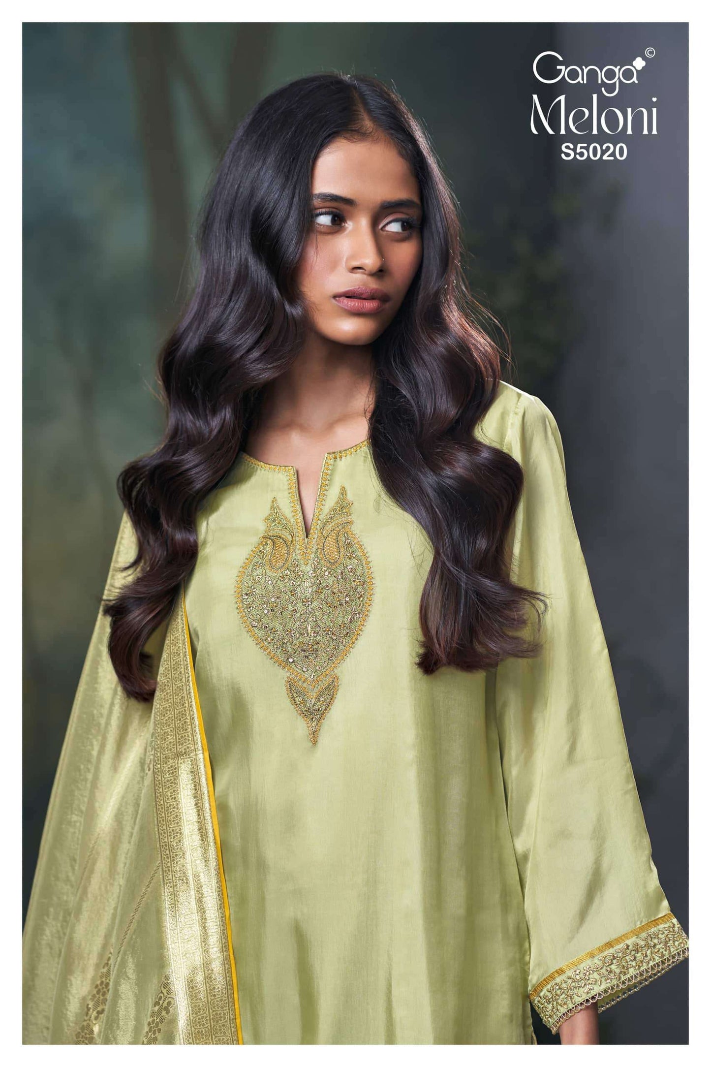 Ganga Fashion Meloni 5020 Premium Bemberg Silk Dress Material