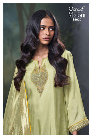 Ganga Fashion Meloni 5020 Premium Bemberg Silk Dress Material