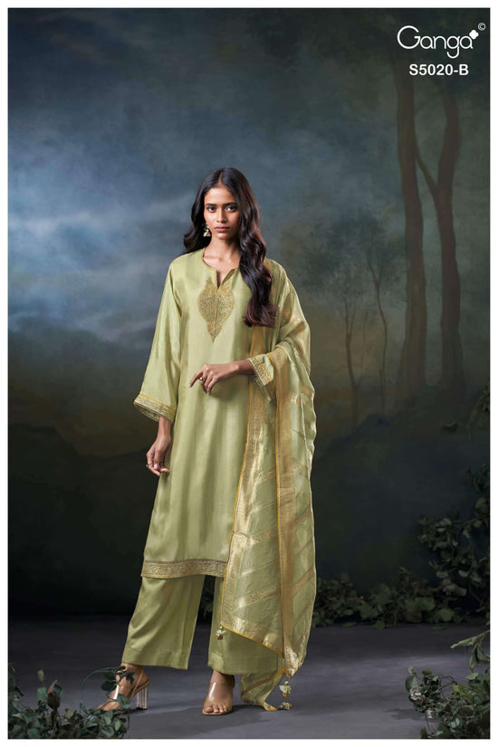 Ganga Fashion Meloni 5020 Premium Bemberg Silk Dress Material - Amrah Wholesale