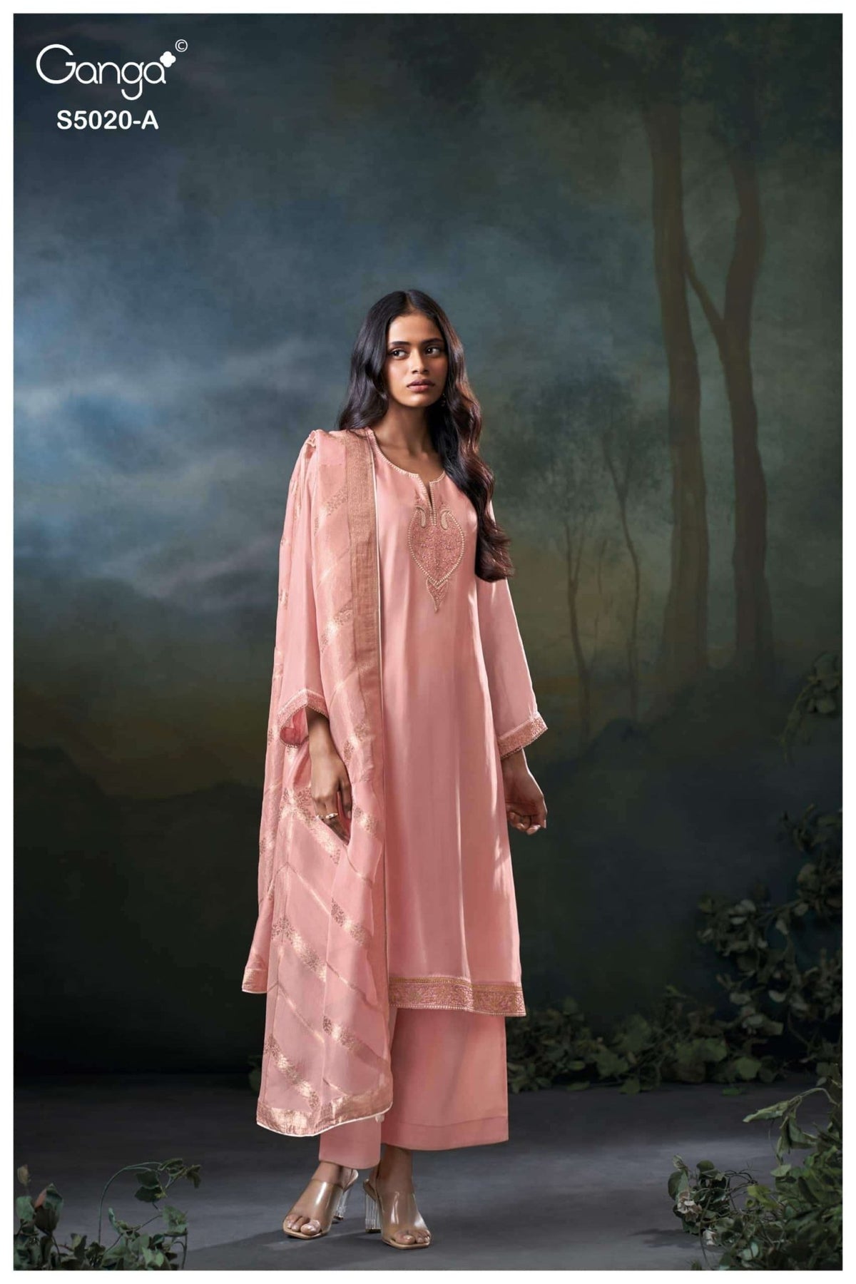 Ganga Fashion Meloni 5020 Premium Bemberg Silk Dress Material - Amrah Wholesale