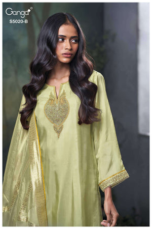 Ganga Fashion Meloni 5020 Premium Bemberg Silk Dress Material - Amrah Wholesale