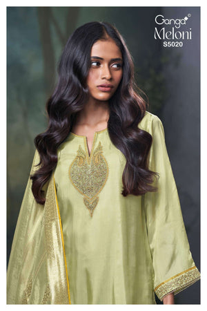 Ganga Fashion Meloni 5020 Premium Bemberg Silk Dress Material - Amrah Wholesale
