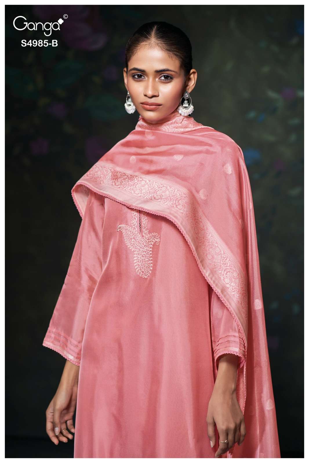 Ganga Fashion Miorra 4985 Jacquard Silk Dress Material - Amrah Wholesale