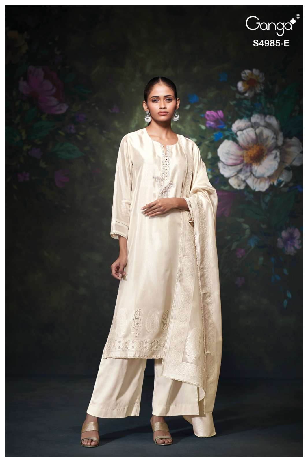 Ganga Fashion Miorra 4985 Jacquard Silk Dress Material - Amrah Wholesale