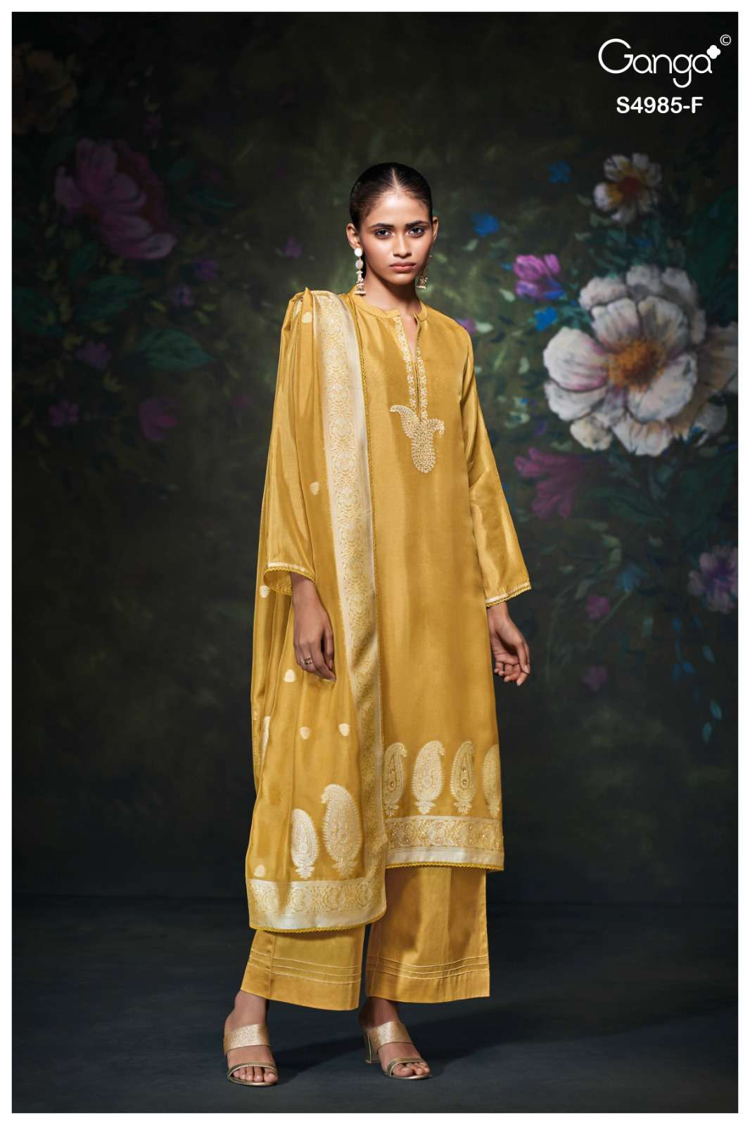 Ganga Fashion Miorra 4985 Jacquard Silk Dress Material - Amrah Wholesale