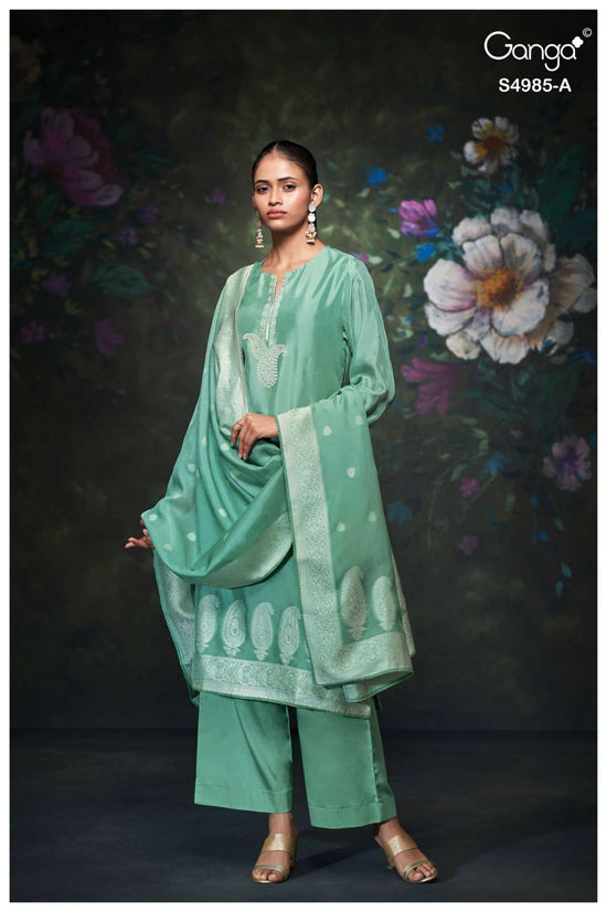 Ganga Fashion Miorra 4985 Jacquard Silk Dress Material - Amrah Wholesale