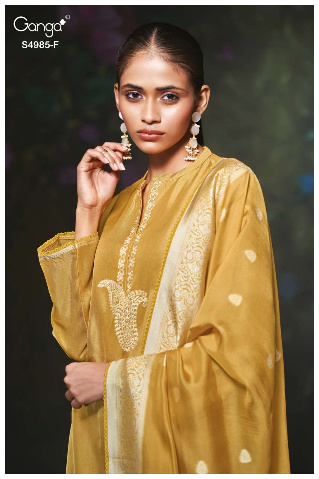 Ganga Fashion Miorra 4985 Jacquard Silk Dress Material - Amrah Wholesale