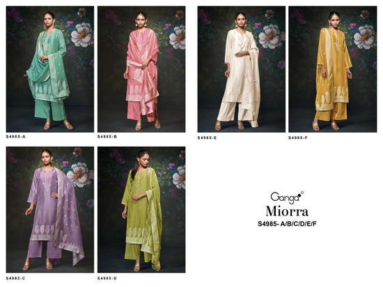 Ganga Fashion Miorra 4985 Jacquard Silk Dress Material - Amrah Wholesale