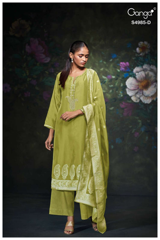 Ganga Fashion Miorra 4985 Jacquard Silk Dress Material - Amrah Wholesale