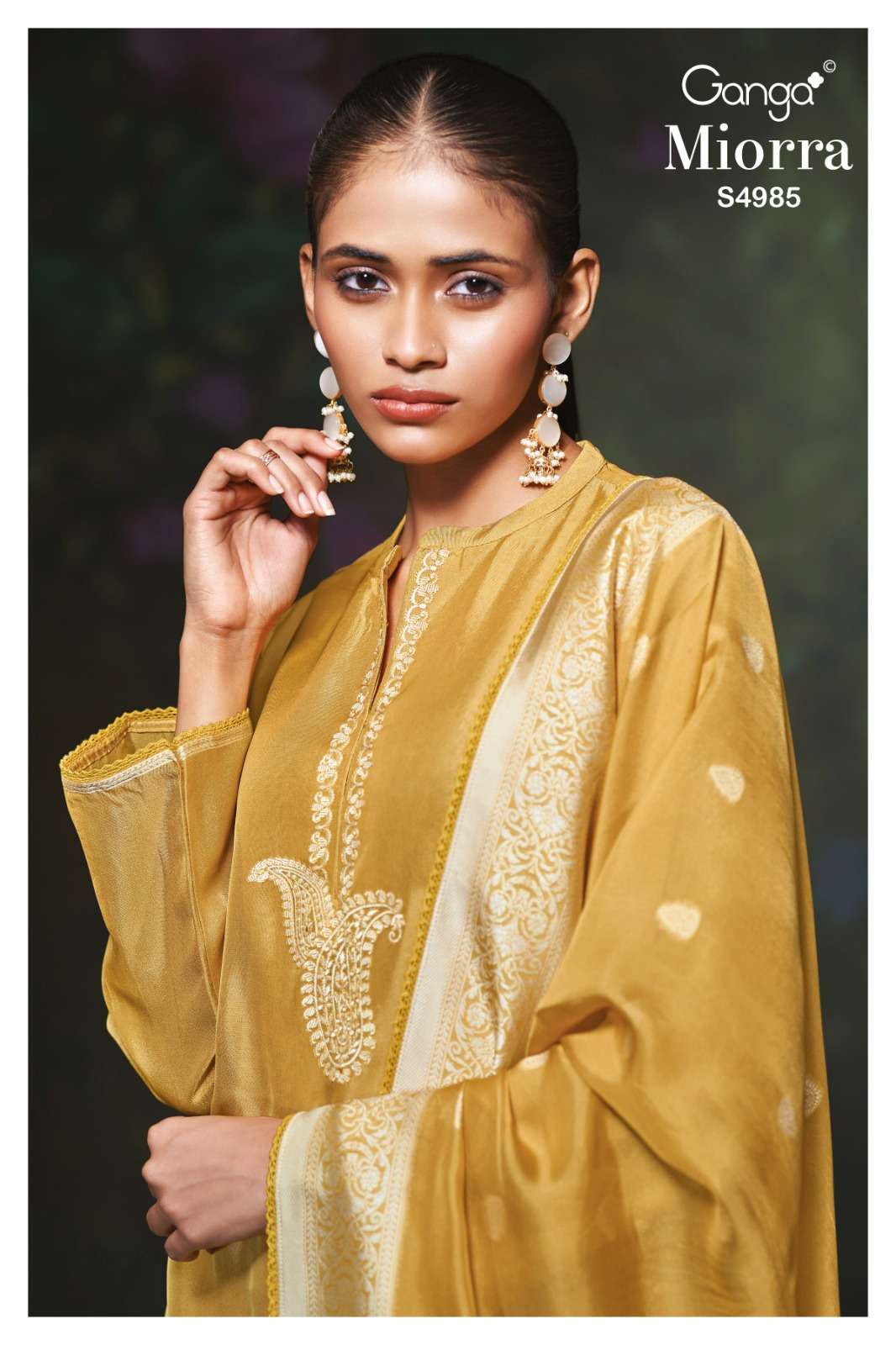 Ganga Fashion Miorra 4985 Jacquard Silk Dress Material - Amrah Wholesale