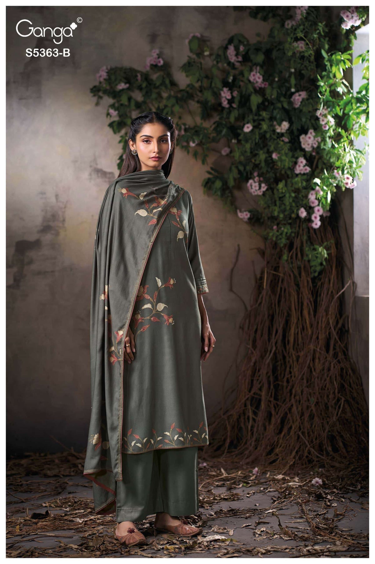 Ganga Fashion Mirvie 5363 Pure Wool Pashmina Winter Dress Material
