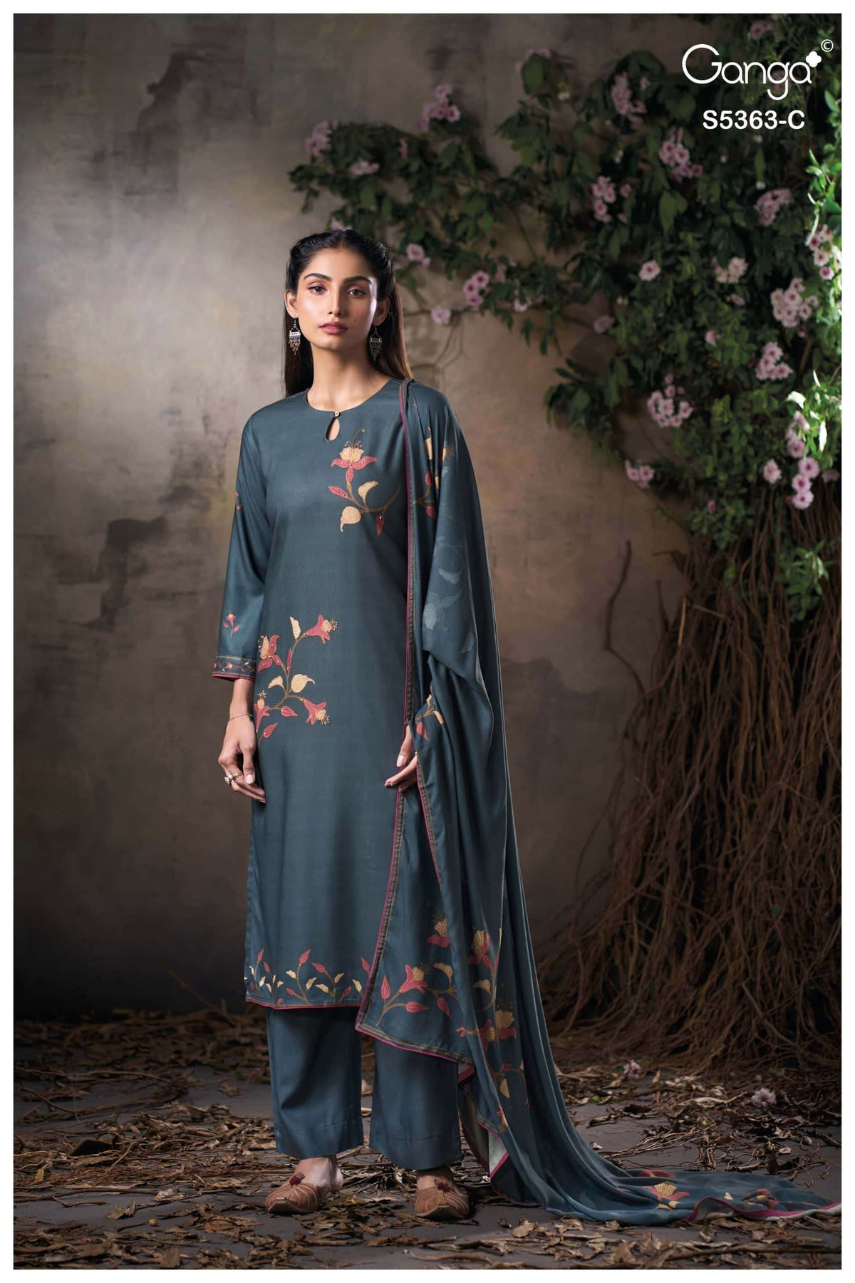 Ganga Fashion Mirvie 5363 Pure Wool Pashmina Winter Dress Material