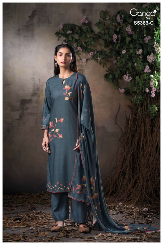Ganga Fashion Mirvie 5363 Pure Wool Pashmina Winter Dress Material