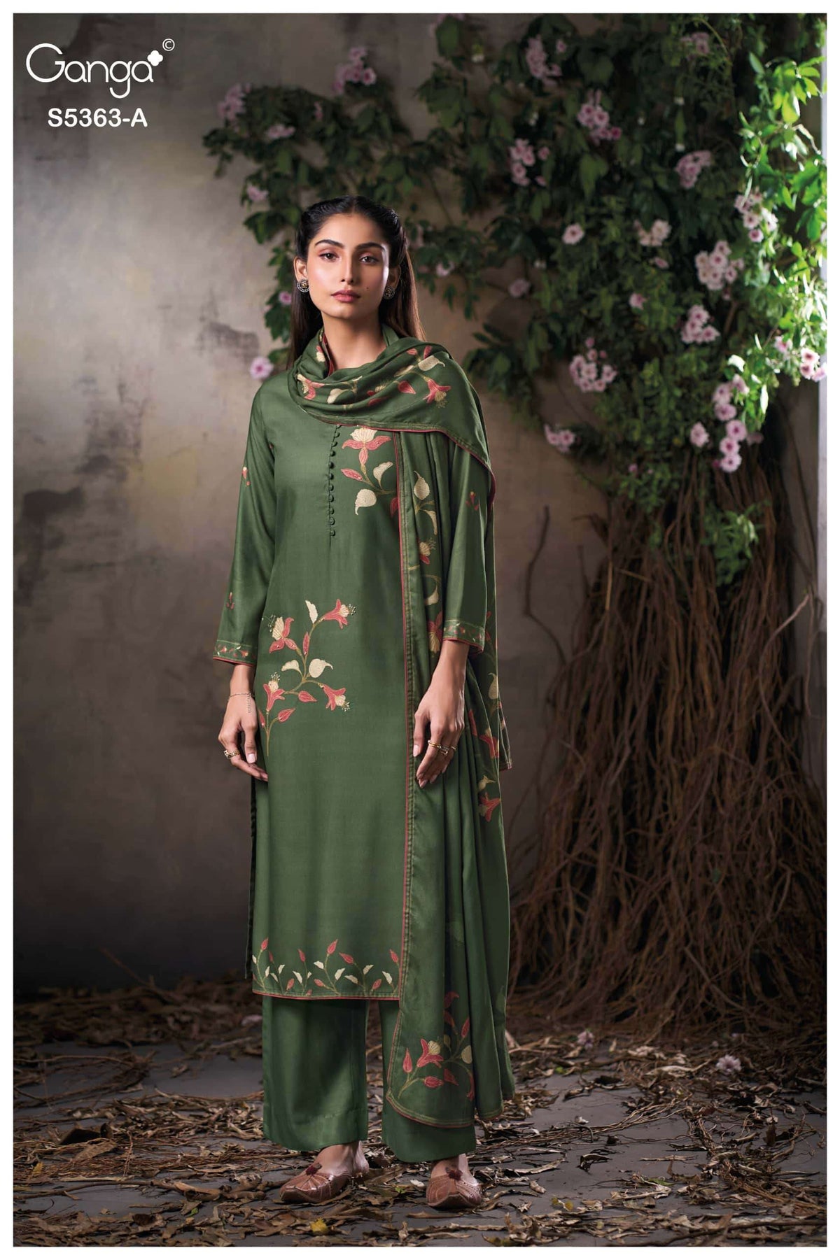 Ganga Fashion Mirvie 5363 Pure Wool Pashmina Winter Dress Material