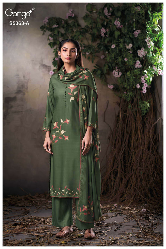 Ganga Fashion Mirvie 5363 Pure Wool Pashmina Winter Dress Material