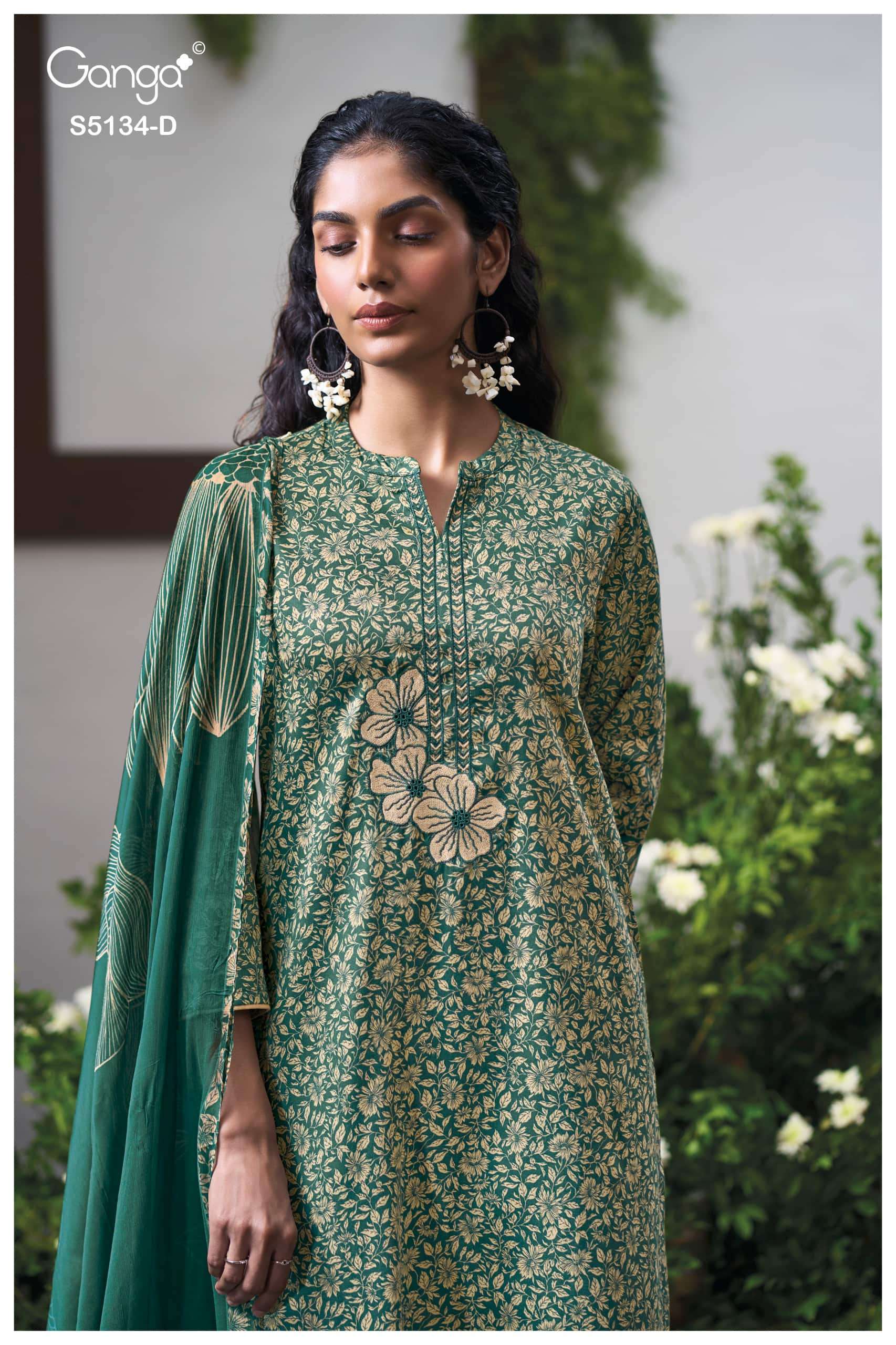 Ganga Fashion Mithila 5134 Premium Cotton Satin Dress Material