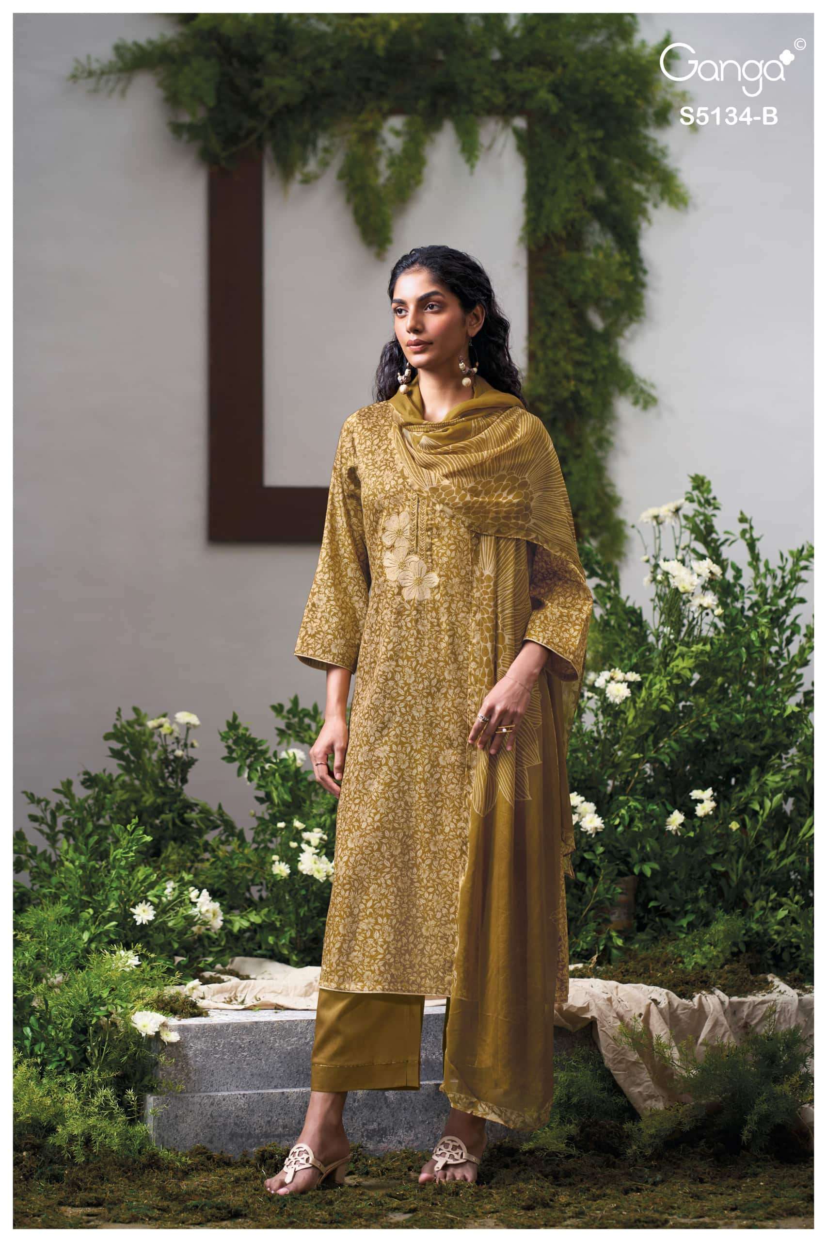 Ganga Fashion Mithila 5134 Premium Cotton Satin Dress Material