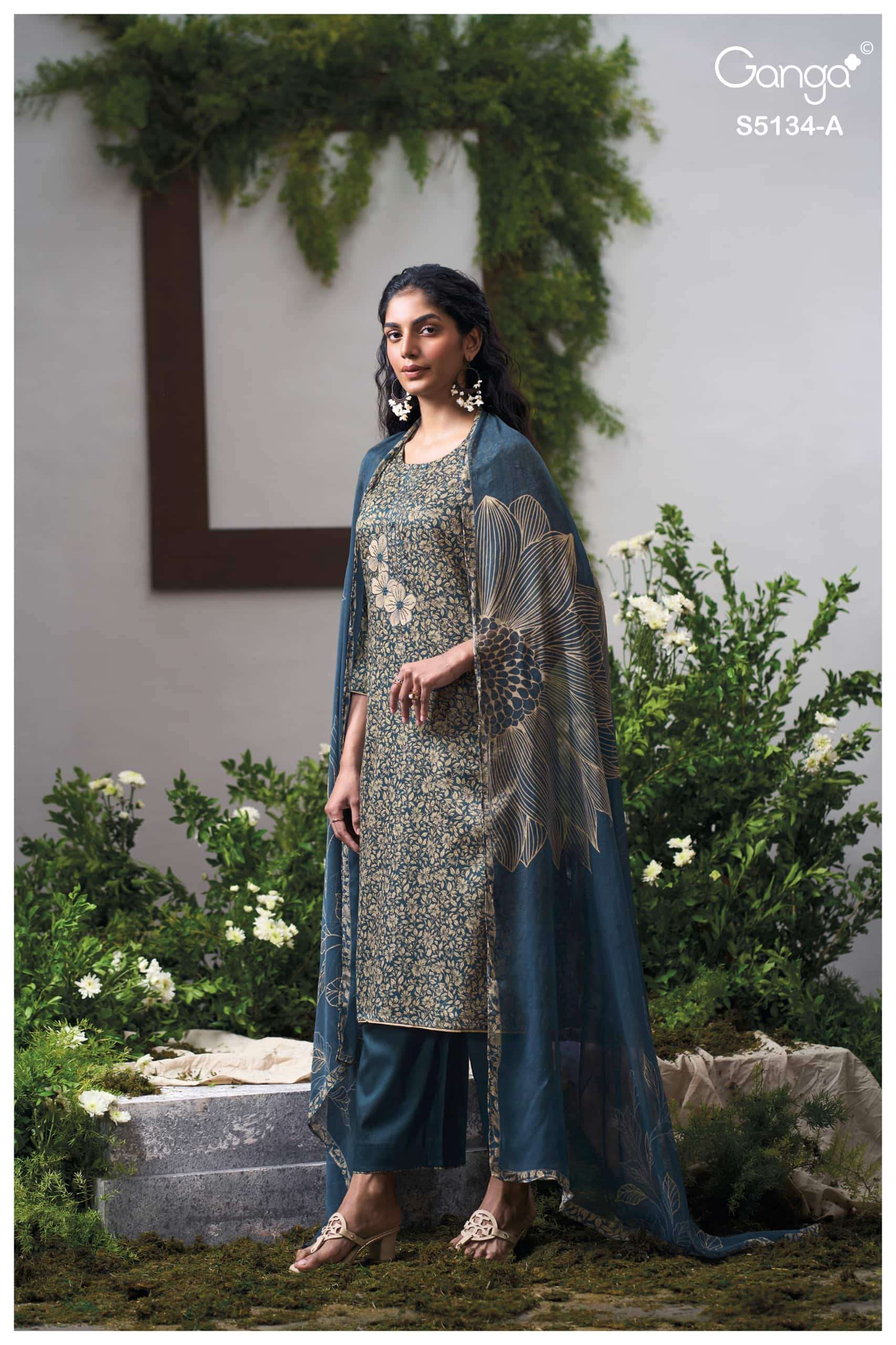 Ganga Fashion Mithila 5134 Premium Cotton Satin Dress Material