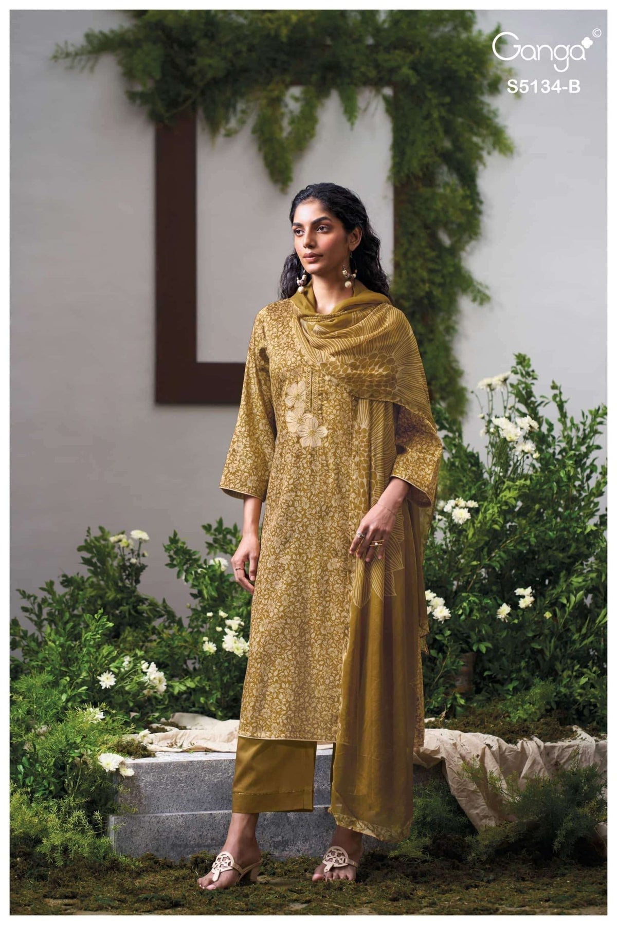 Ganga Fashion Mithila 5134 Premium Cotton Satin Dress Material - Amrah Wholesale