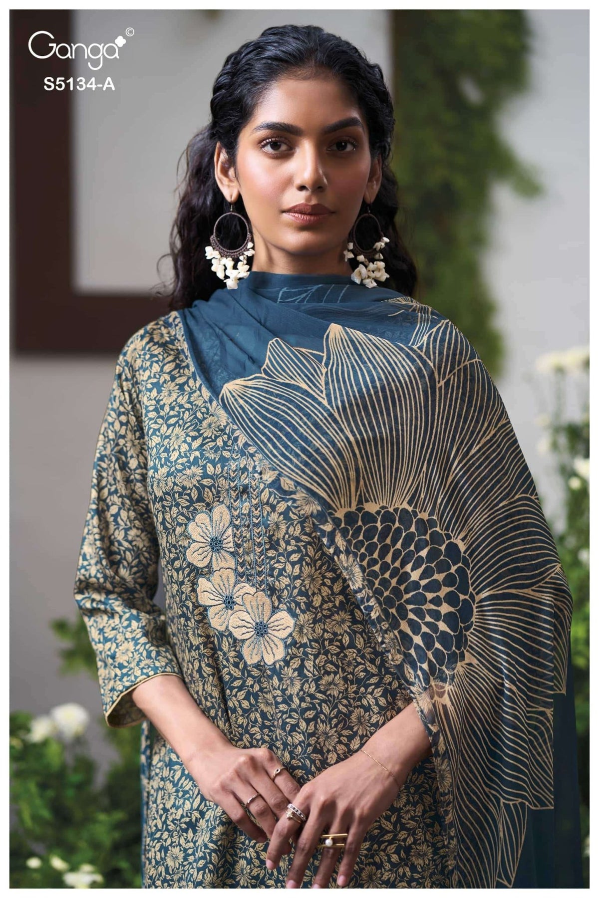 Ganga Fashion Mithila 5134 Premium Cotton Satin Dress Material - Amrah Wholesale