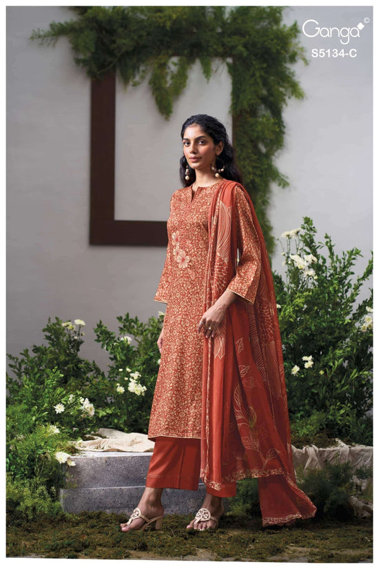 Ganga Fashion Mithila 5134 Premium Cotton Satin Dress Material - Amrah Wholesale