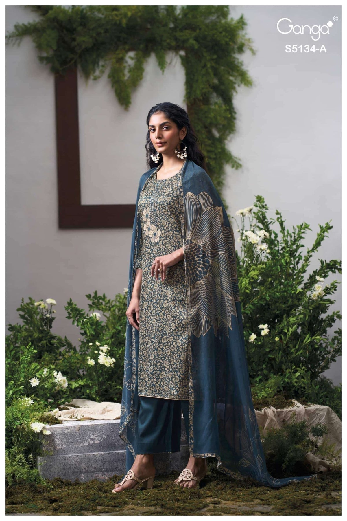 Ganga Fashion Mithila 5134 Premium Cotton Satin Dress Material - Amrah Wholesale