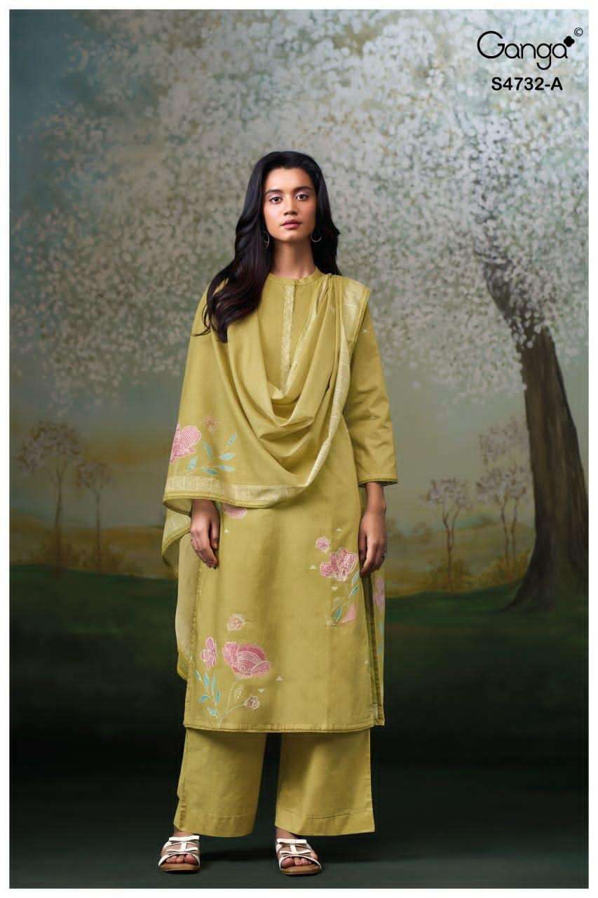 Ganga Fashion Mivelle 4732 Premium Cotton Dress Material - Amrah Wholesale