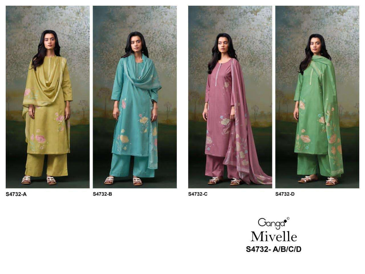 Ganga Fashion Mivelle 4732 Premium Cotton Dress Material - Amrah Wholesale