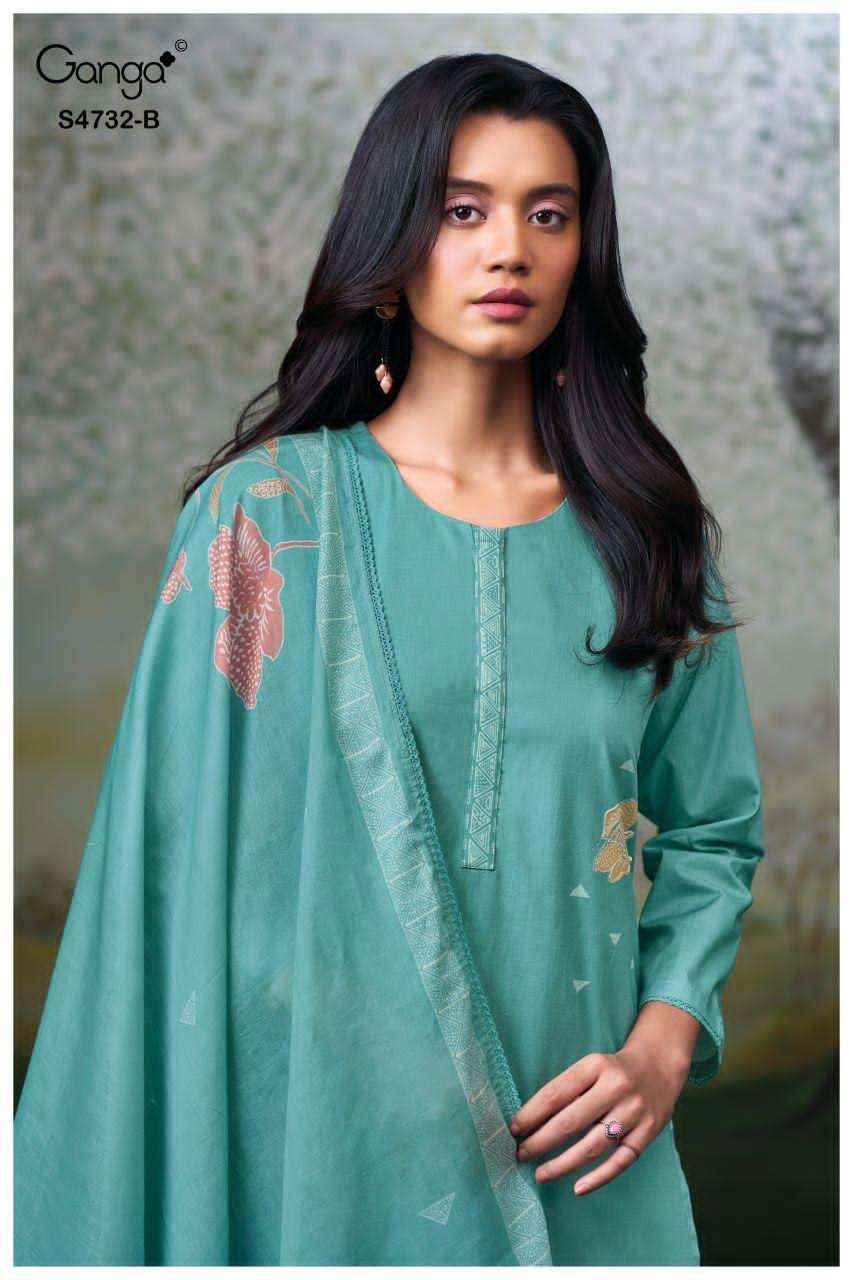 Ganga Fashion Mivelle 4732 Premium Cotton Dress Material - Amrah Wholesale