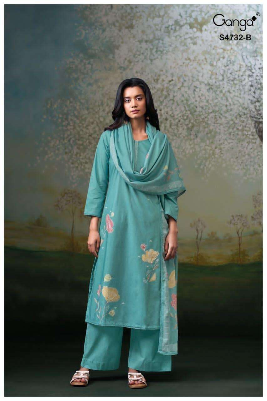 Ganga Fashion Mivelle 4732 Premium Cotton Dress Material - Amrah Wholesale