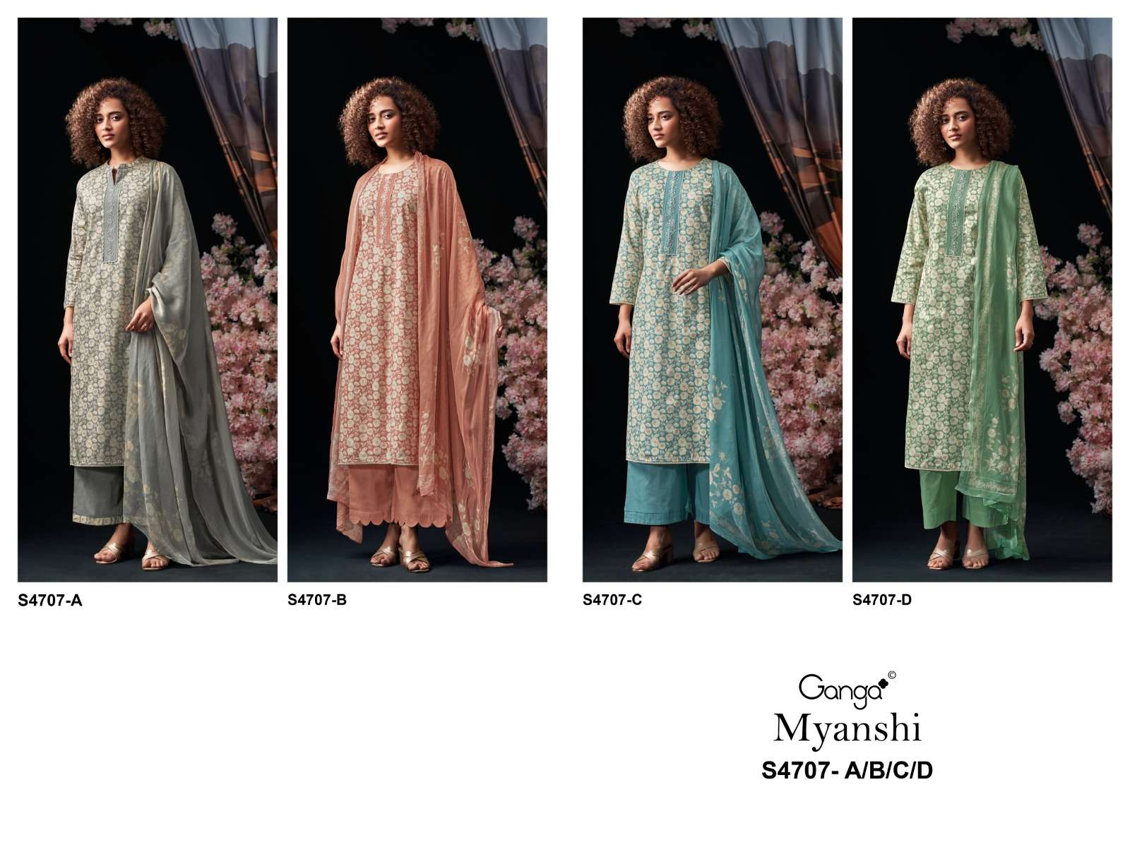 Ganga Fashion Miyanshi 4707 Cotton Dress Material - Amrah Wholesale