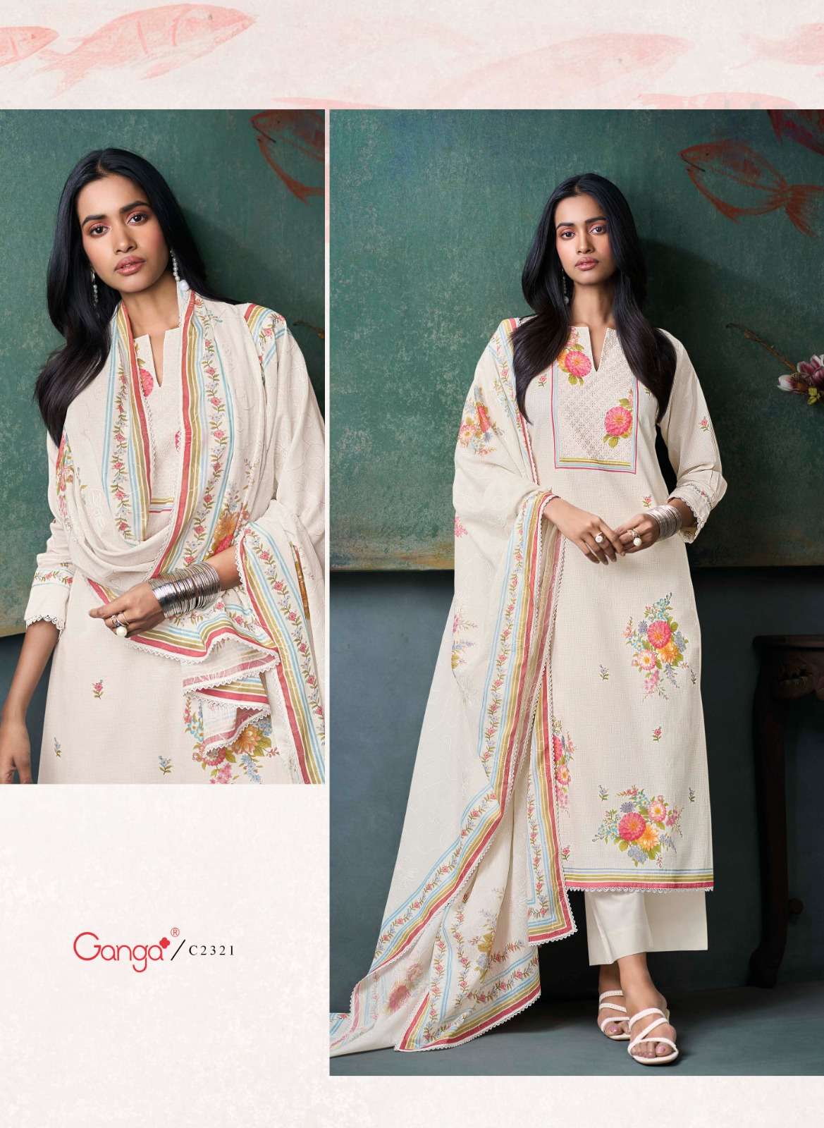 Ganga Fashion Moh Cotton Salwar Suit Set Wholesale - Amrah Wholesale