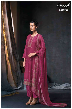 Ganga Fashion Mohini 5482 Pure Wool Pashmina Winter Dress Material
