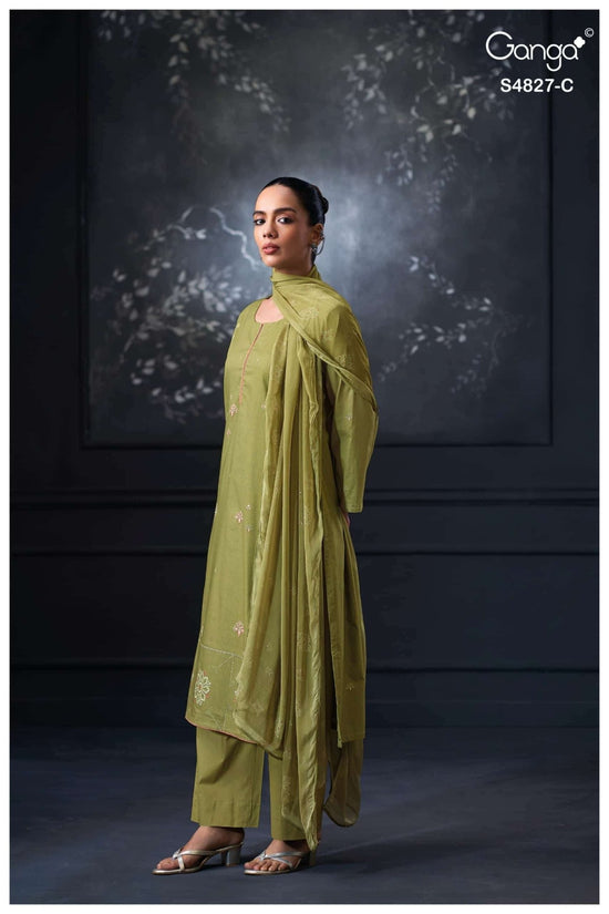 Ganga Fashion Mrinali 4827 Premium Cotton Dress Material - Amrah Wholesale