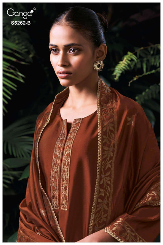 Ganga Fashion Myren 5262 Woven Silk Jacquard Dress Material - Amrah Wholesale
