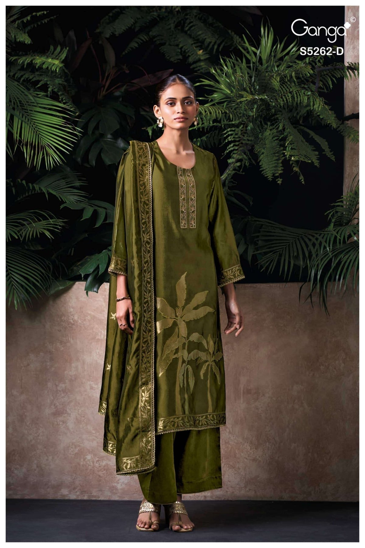 Ganga Fashion Myren 5262 Woven Silk Jacquard Dress Material - Amrah Wholesale