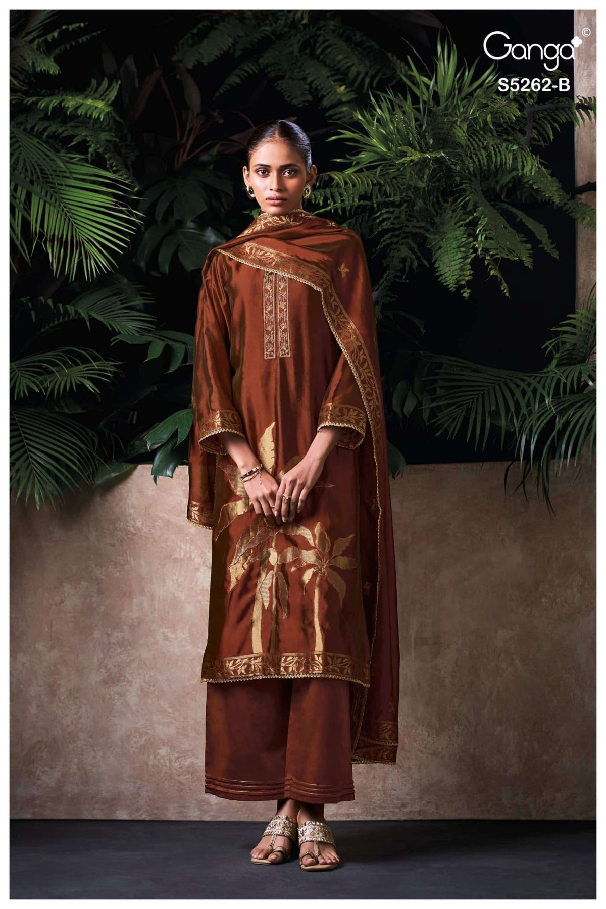 Ganga Fashion Myren 5262 Woven Silk Jacquard Dress Material - Amrah Wholesale