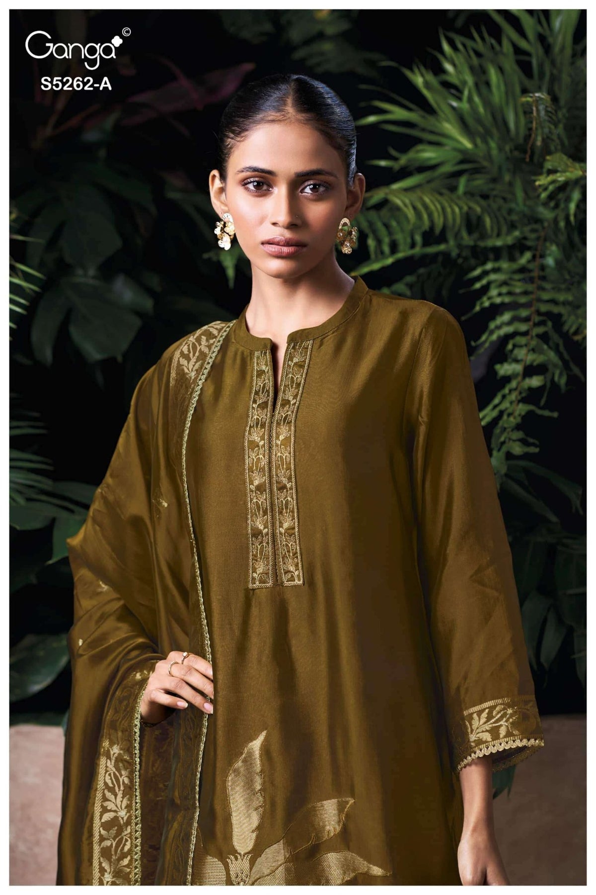 Ganga Fashion Myren 5262 Woven Silk Jacquard Dress Material - Amrah Wholesale