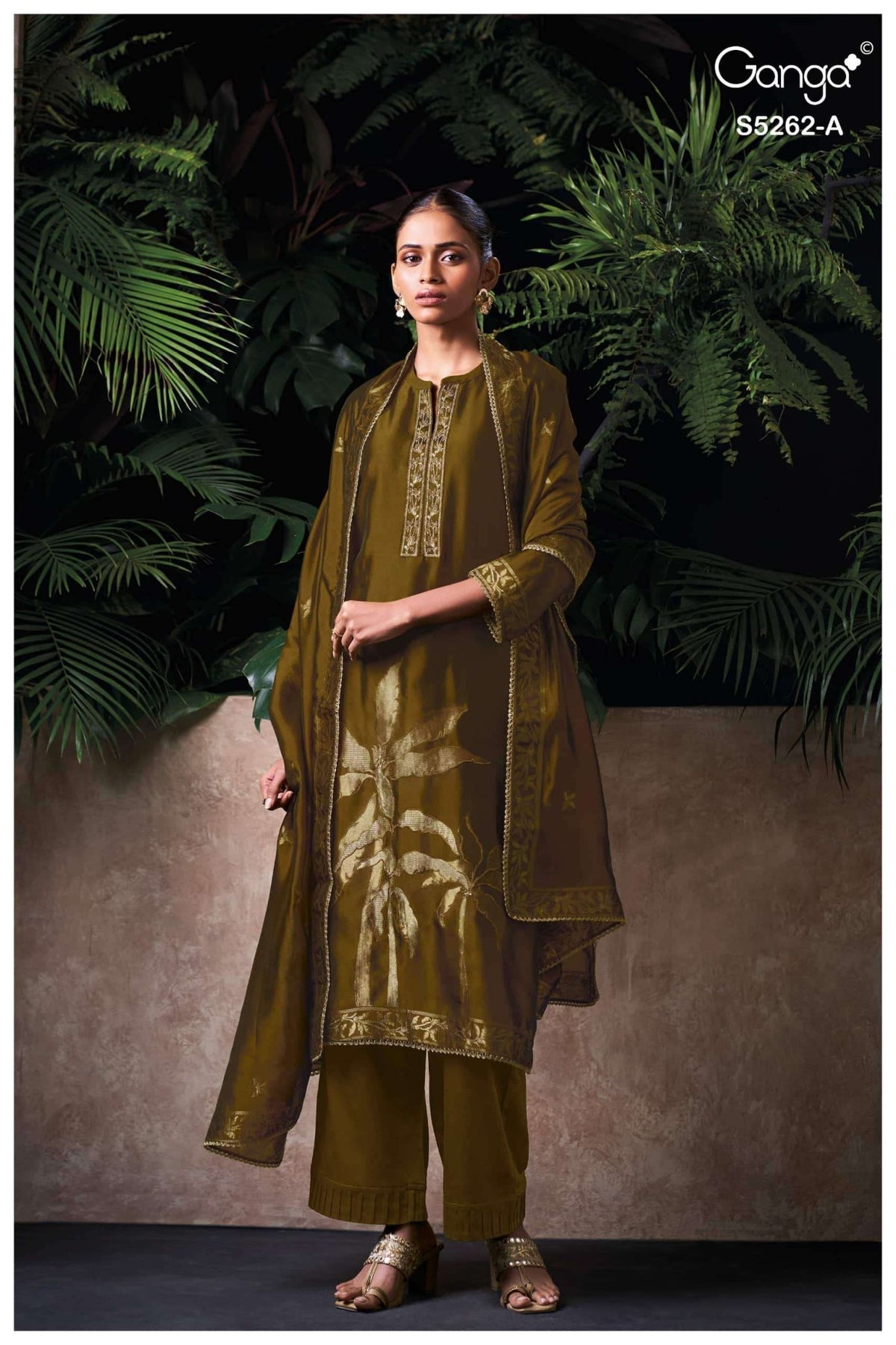 Ganga Fashion Myren 5262 Woven Silk Jacquard Dress Material - Amrah Wholesale